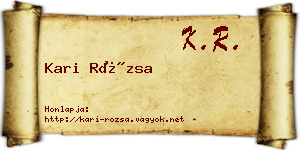 Kari Rózsa névjegykártya
